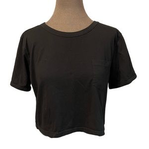 Jockey Black Cropped T-Shirt with Pocket